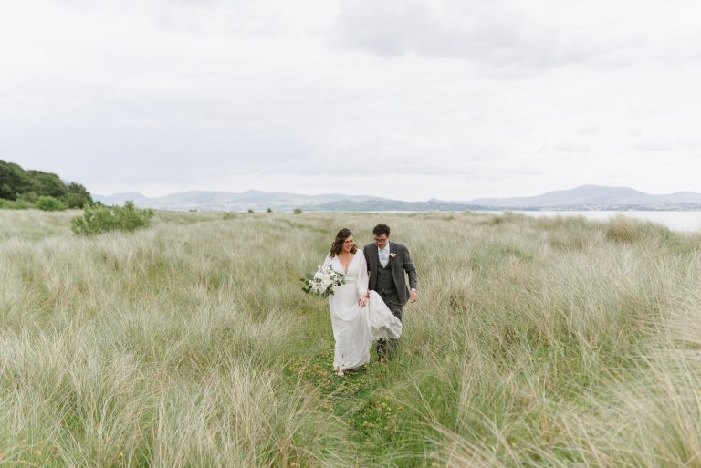 bride and groom rathmullan house beach