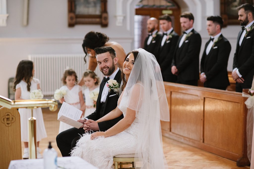 bride and groom getting married in church donegal