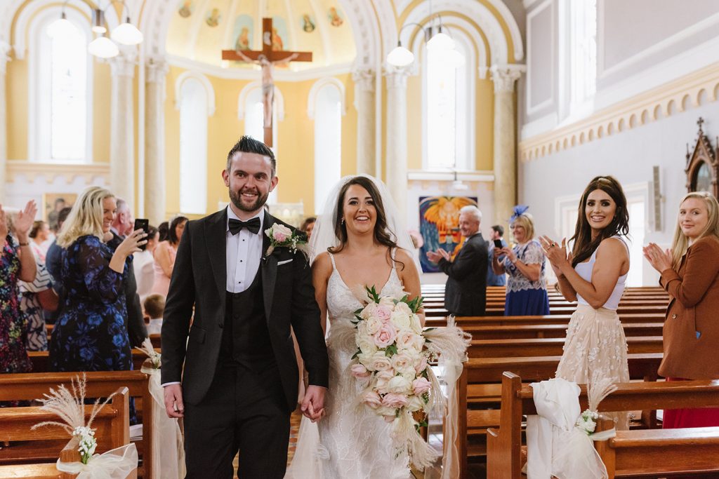 bride and groom getting married in church donegal