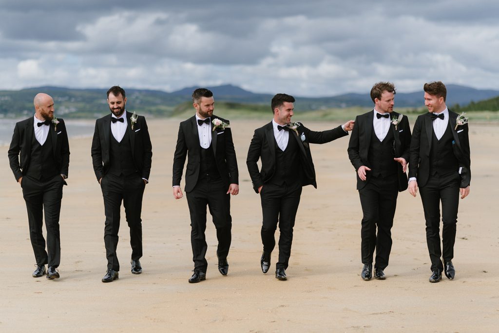 bridal party on donegal beach