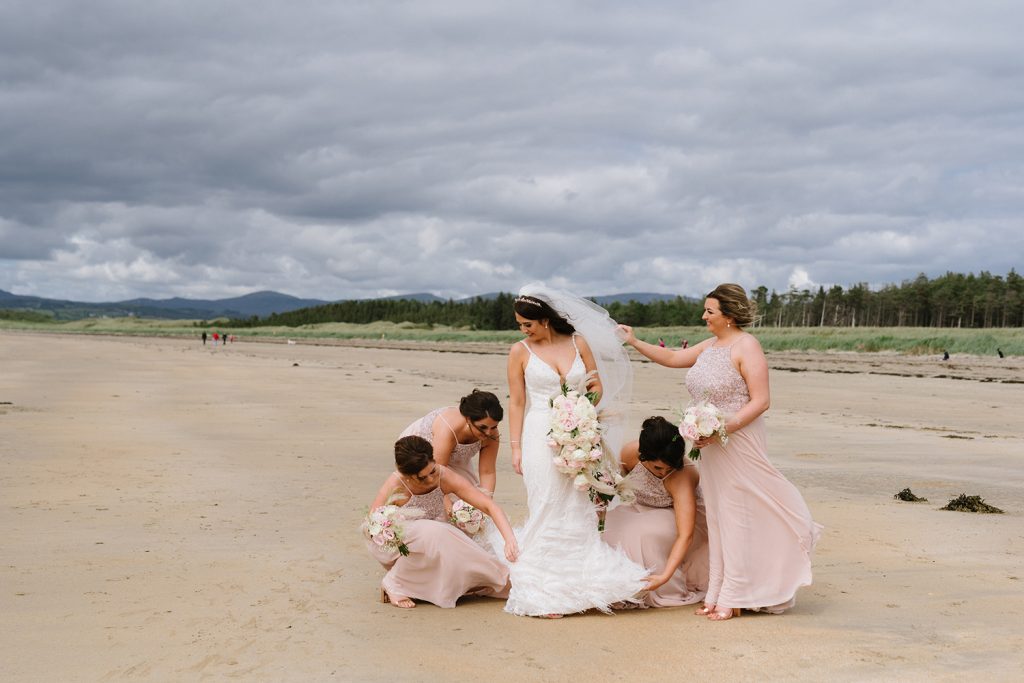 bridal party on donegal beach