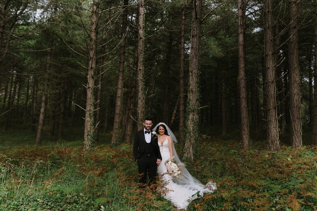 bridal and groom in forest